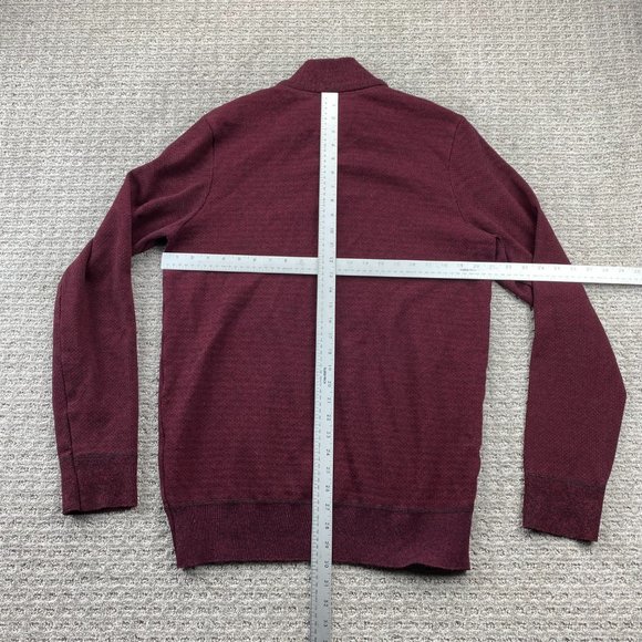 Robert Graham Sweater Men Extra Large XL Burgundy Knit 1/4 Zip Embroidered Cozy - Picture 7 of 9